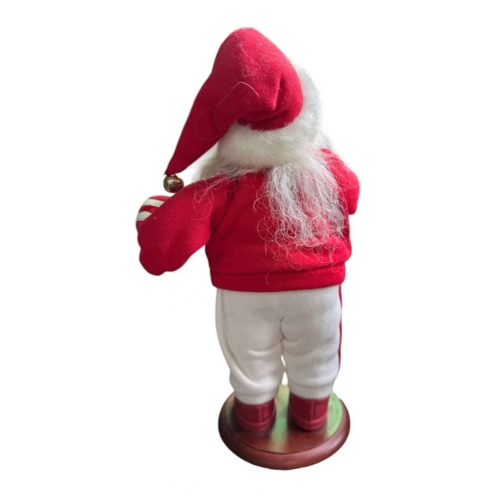 Vintage Christmas Santa Figurine With Football Holding Helmet #25 Holiday